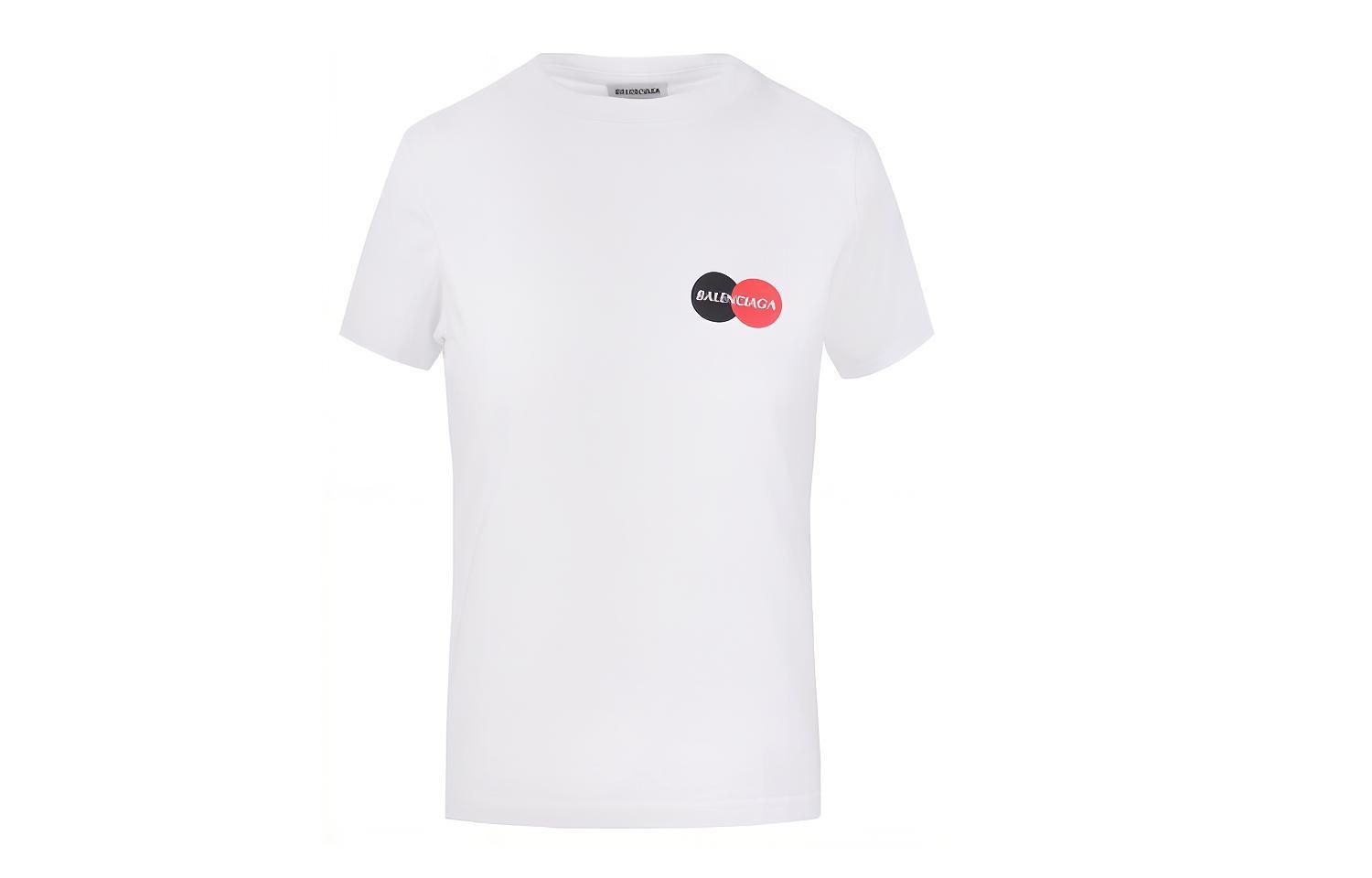 (Women) Balenciaga Logo Print Crop T-Shirt White 612964TIV799000