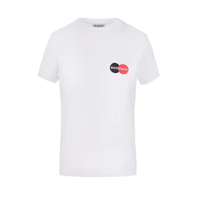 (Women) Balenciaga Logo Print Crop T-Shirt White 612964TIV799000