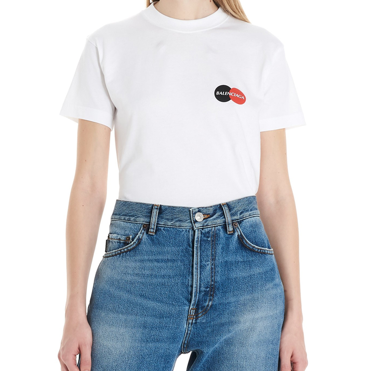 (Women) Balenciaga Logo Print Crop T-Shirt White 612964TIV799000 圖 7