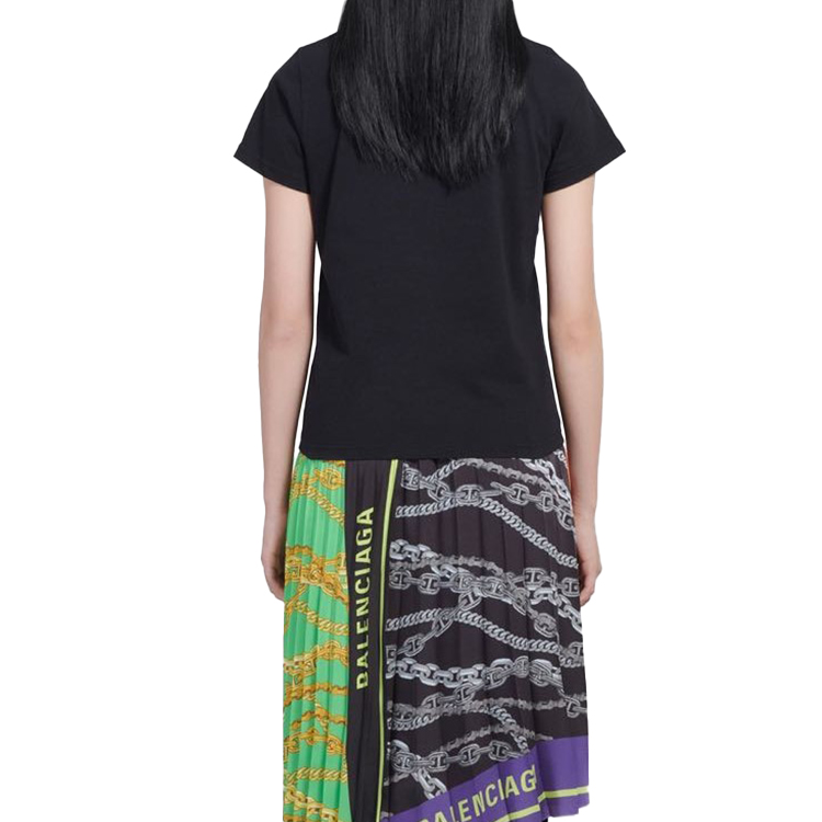 Purchase (W) Camiseta Negra Balenciaga Logo Estampado Corte Holgado 578133TEV481361