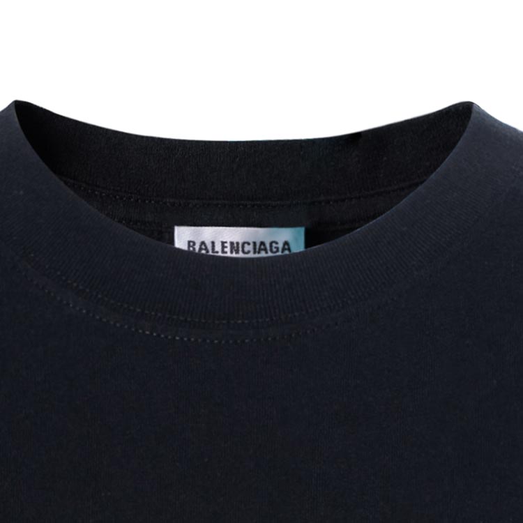 Sizing (W) Camiseta Negra Balenciaga Logo Estampado Corte Holgado 578133TEV481361