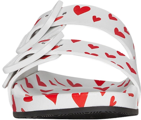 (W) Balenciaga Logo Cetak Mallorca Flat Sandal Putih Hati Merah 685638WA2MD9063 Lookbook (W) Balenciaga Logo Cetak Mallorca Flat Sandal Putih Hati Merah 685638WA2MD9063