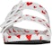 (W) Balenciaga Logo Cetak Mallorca Flat Sandal Putih Hati Merah 685638WA2MD9063