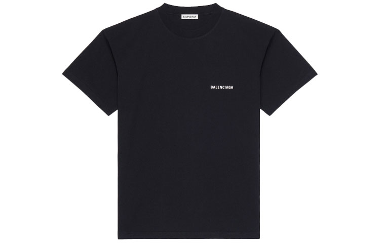 (Women) Balenciaga Logo Print Oversized Dropped Shoulder T-Shirt Black 612965TIVG51070 圖 2