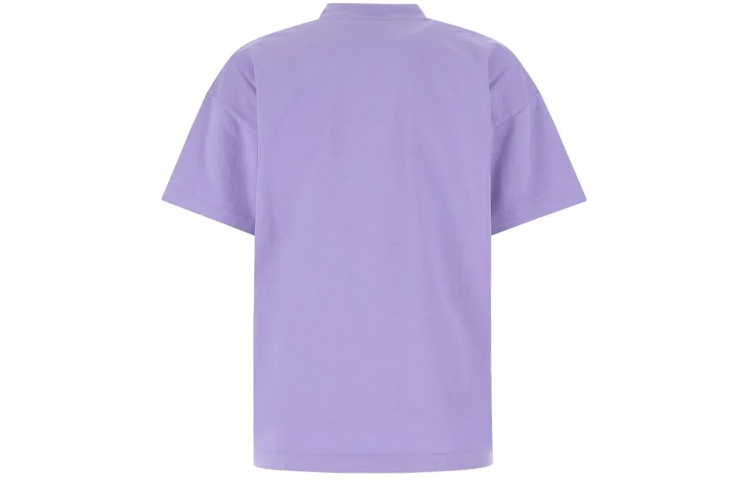 (Women) Balenciaga Logo Print Oversized Purple T-Shirt  Crewneck Casual Tee 612965TLV993071 圖 3