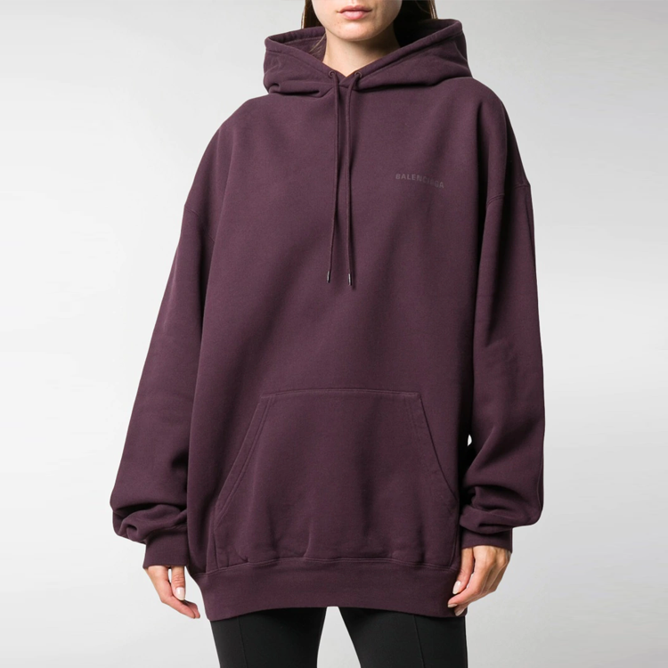 (Women) Balenciaga Logo Print Purple Hoodie 578135TJVA85865 圖 3