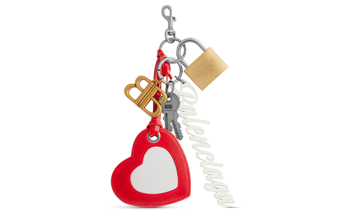 (Women) Balenciaga Logo Red Brass Lambskin TPU Keychain for Women 7934302AA8N8486 圖 2