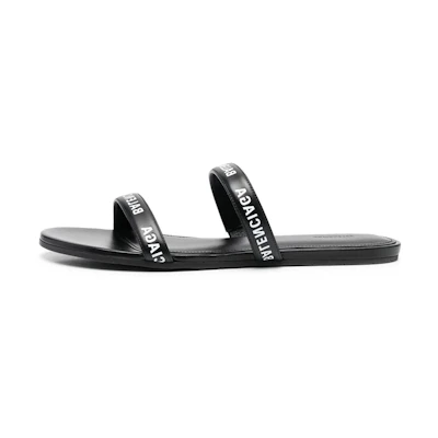 (W) Balenciaga Logo Sandals 'Calf Black'