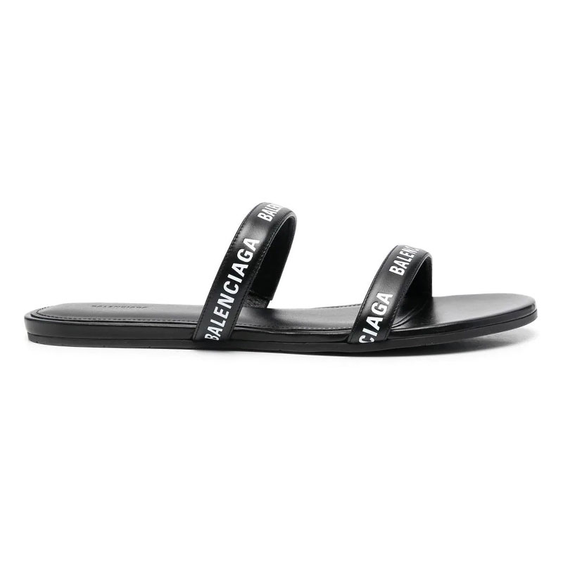 (W) Balenciaga Logo Sandals 'Calf Black' 圖 2