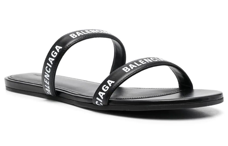 (W) Balenciaga Logo Sandals 'Calf Black' 圖 3