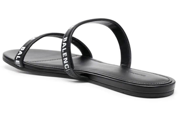 (W) Balenciaga Logo Sandals 'Calf Black' 圖 4