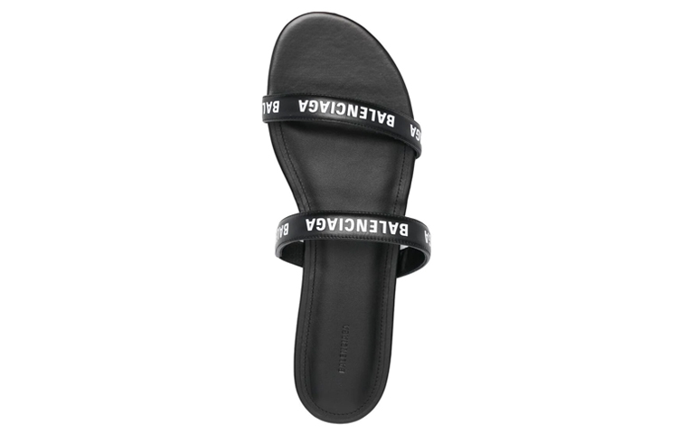 (W) Balenciaga Logo Sandals 'Calf Black' 圖 5