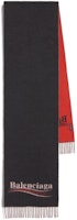 (Women) Balenciaga Logo Wool Scarf Black/Red. 512731-466B5-1074 (Women) Balenciaga Logo Wool Scarf Black/Red. 512731-466B5-1074