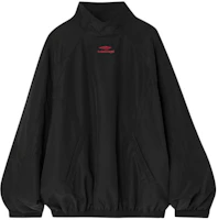 (Women) Balenciaga Loose Fit Black Embroidered Logo High-Collar Jacket POIZON2404151172 (Women) Balenciaga Loose Fit Black Embroidered Logo High-Collar Jacket POIZON2404151172