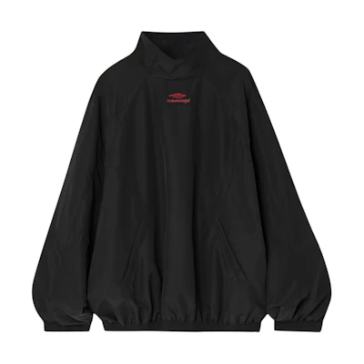 (Women) Balenciaga Loose Fit Black Embroidered Logo High-Collar Jacket POIZON2404151172