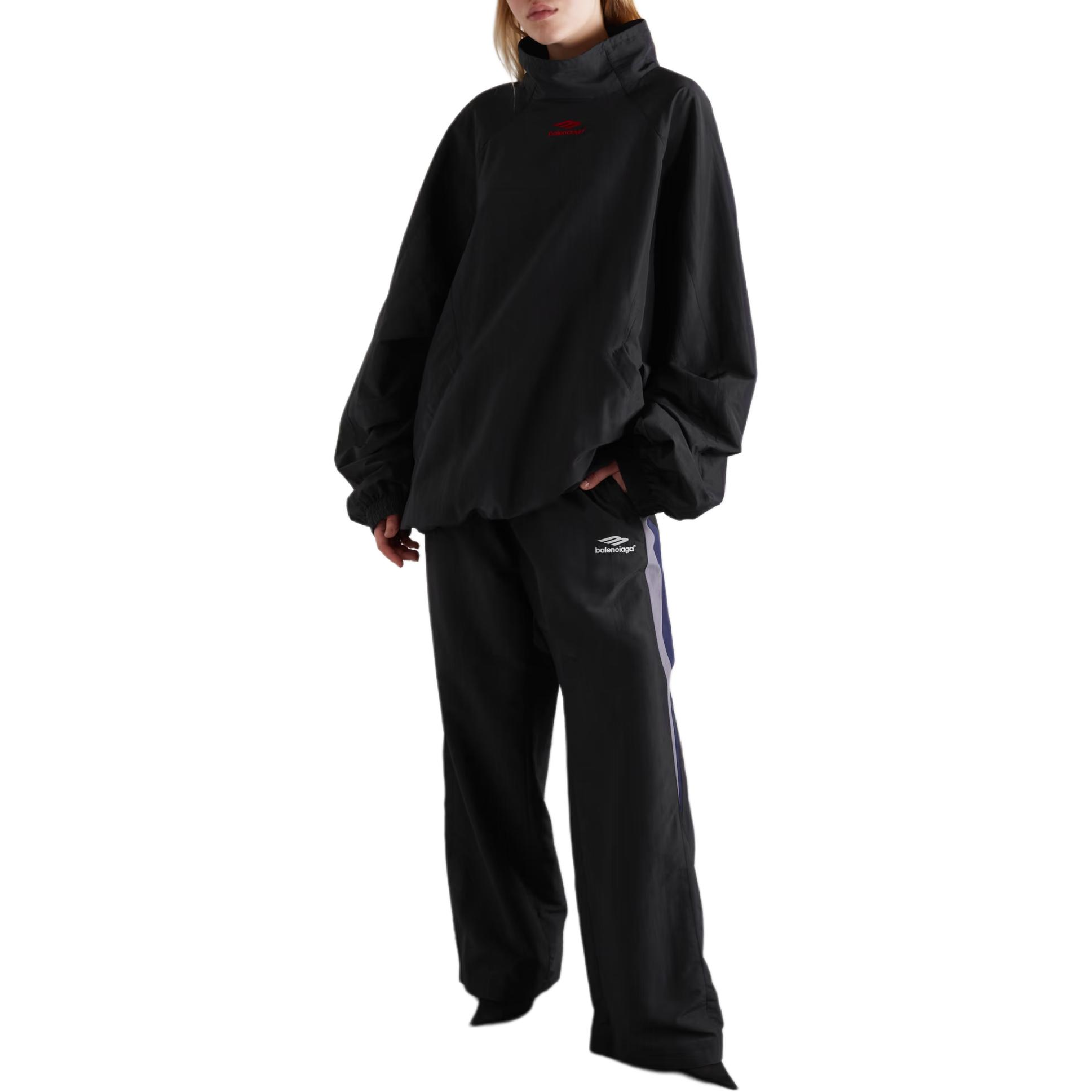 (Women) Balenciaga Loose Fit Black Embroidered Logo High-Collar Jacket POIZON2404151172 圖 3