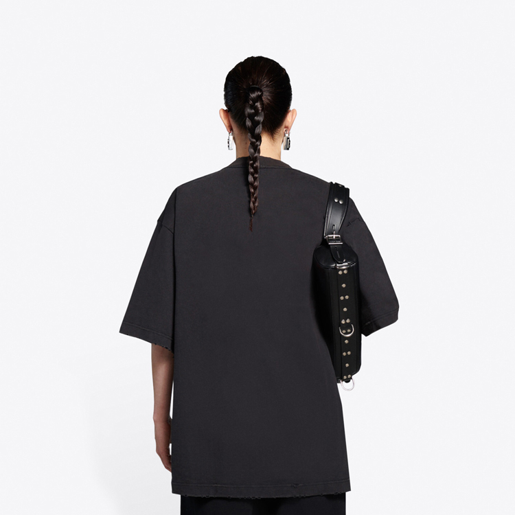 (Women) Balenciaga Loose Fit Black Print Crew Neck T-Shirt 641532TJVA91039 圖 6