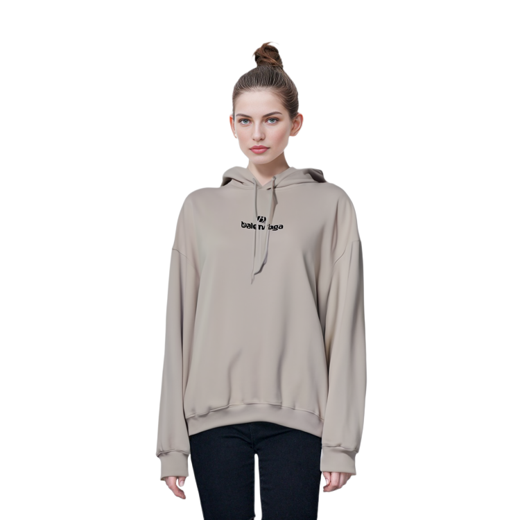 (Women) Balenciaga Loose Fit Letter Logo Pullover Hoodie Grey White 641529TJVB19054 圖 4