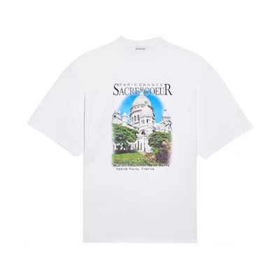 (Women) Balenciaga Loose Fit Logo Print T-Shirt White 641532TJVH69000
