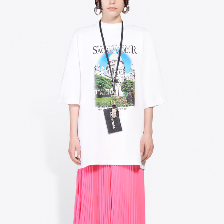 (Women) Balenciaga Loose Fit Logo Print T-Shirt White 641532TJVH69000 圖 5