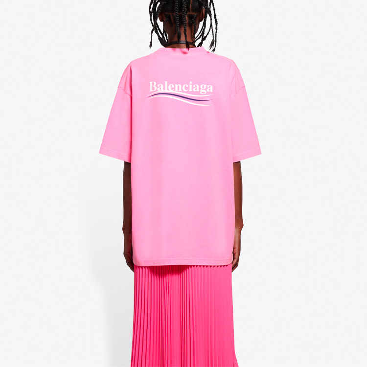 (Women) Balenciaga Loose Fit Pink Cola Logo Print T-Shirt 641655TJVF75713 圖 5