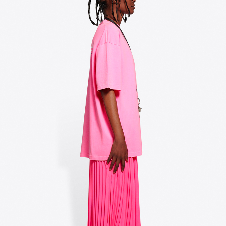 (Women) Balenciaga Loose Fit Pink Cola Logo Print T-Shirt 641655TJVF75713 圖 6