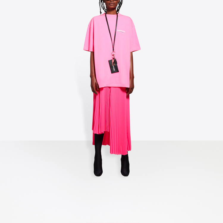 (Women) Balenciaga Loose Fit Pink Cola Logo Print T-Shirt 641655TJVF75713 圖 7