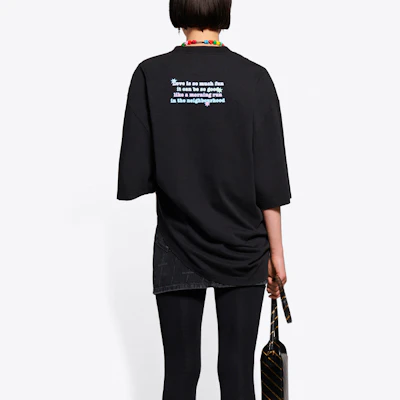 (W) バレンシアガ ラブベア ロゴプリント ブラックTシャツ 641532TJVI11000 Purchase (W) バレンシアガ ラブベア ロゴプリント ブラックTシャツ 641532TJVI11000