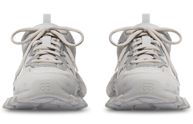 Lookbook 巴黎世家時尚圓頭綁帶低幫休閒鞋女款灰色