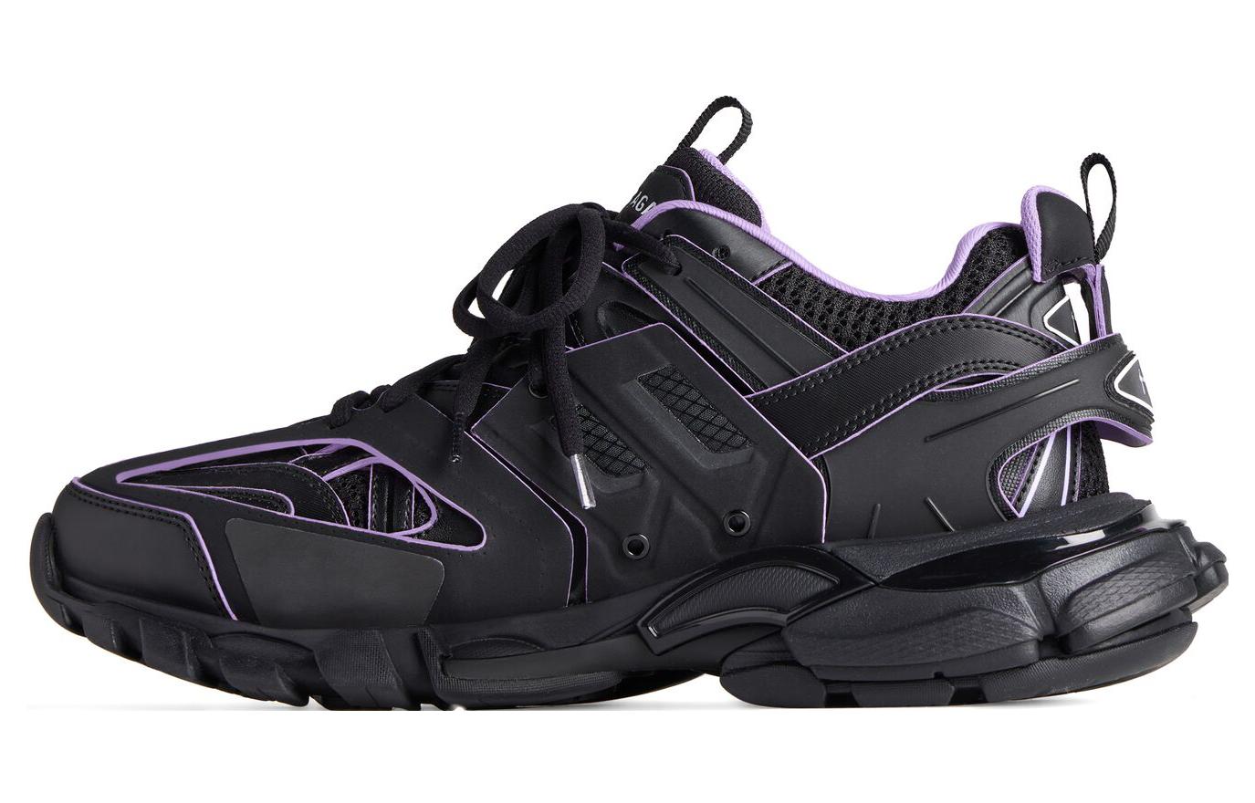 (W) Balenciaga Track Sock Sneakers 'Black and Light Purple Knit and Nylon'