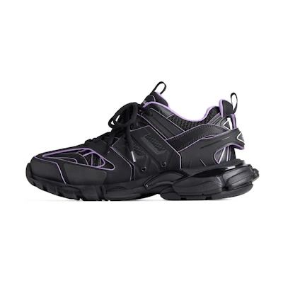 (W) Balenciaga Track Sock Sneakers 'Black and Light Purple Knit and Nylon'
