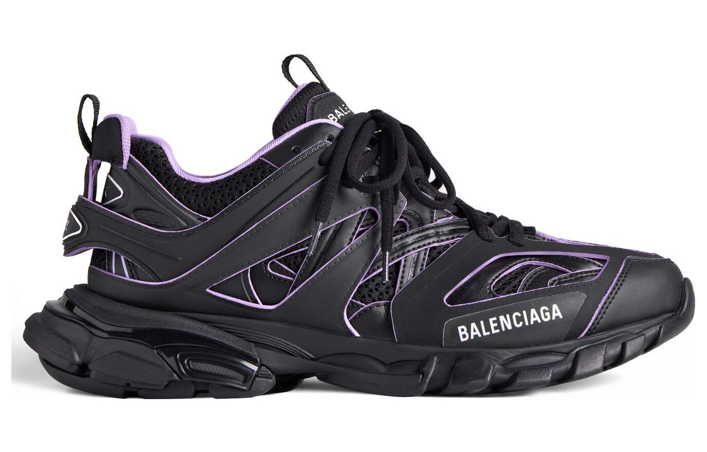 (W) Balenciaga Track Sock Sneakers 'Black and Light Purple Knit and Nylon' 圖 2