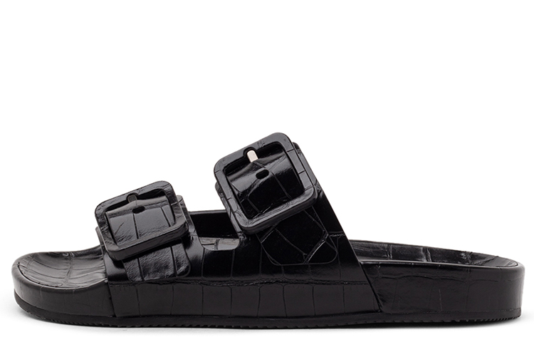 (Women) Balenciaga Mallorca Croc Sandals Black 660295WBB611010