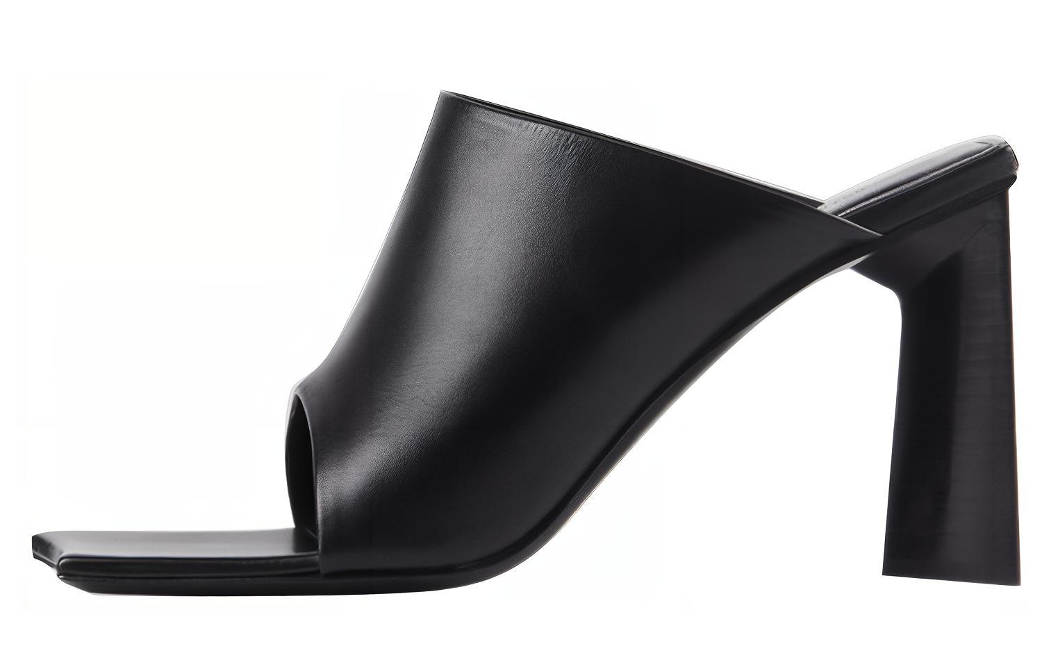 (Women) Balenciaga Moon Calfskin High-Sandals Black 615782WA7601000