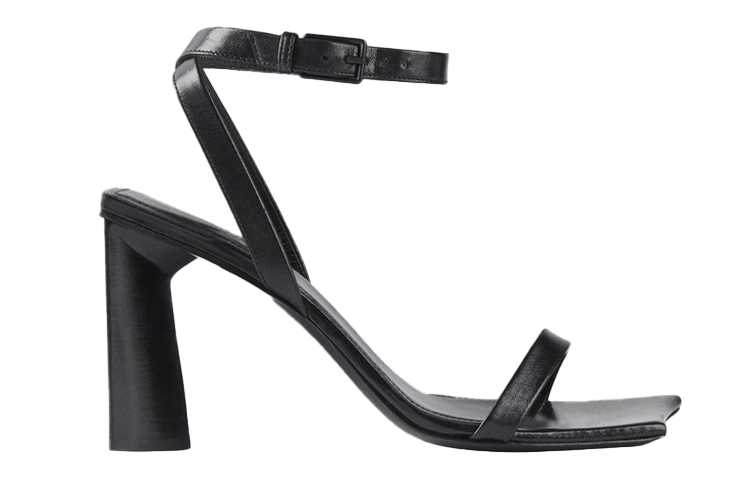 Order (W) Balenciaga Moon Pequeñas Sandalias de Tacón Alto de Cuero Negro con Correas 615766WA7601000