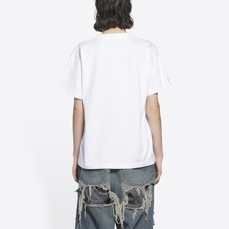 (Women) Balenciaga Mosaic Blurred Logo BB Loose Fit T-Shirt White. 612965TKVI79040 圖 6