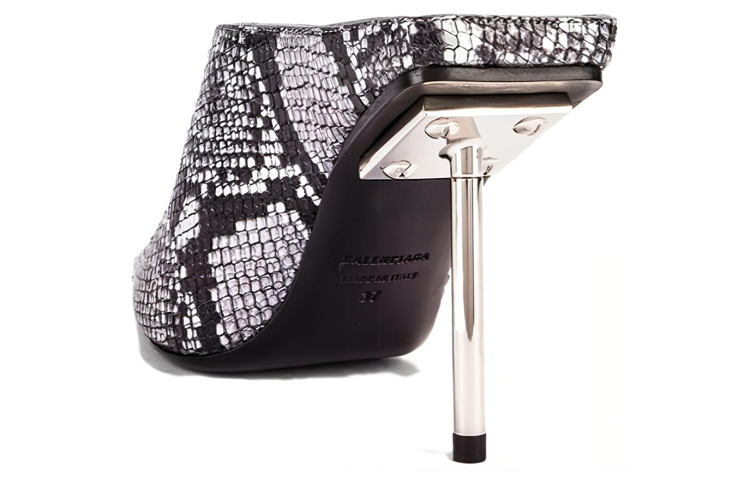Lookbook (Women) Balenciaga Mule 'Silver Black' 591124WA9L08100