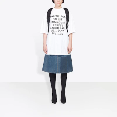 (W) 巴黎世家多语言印花标志白色T恤 - 标准版型 641532TJVI39040 Details for (W) 巴黎世家多语言印花标志白色T恤 - 标准版型 641532TJVI39040