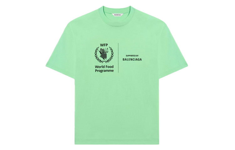 (Women) Balenciaga Neon Green SS21 Vintage Cotton Mid-Fit Tee 612965THV844162