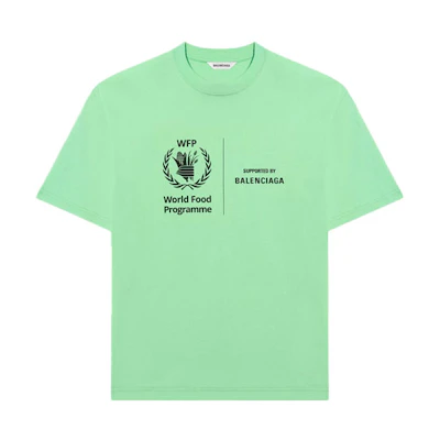 (Women) Balenciaga Neon Green SS21 Vintage Cotton Mid-Fit Tee 612965THV844162