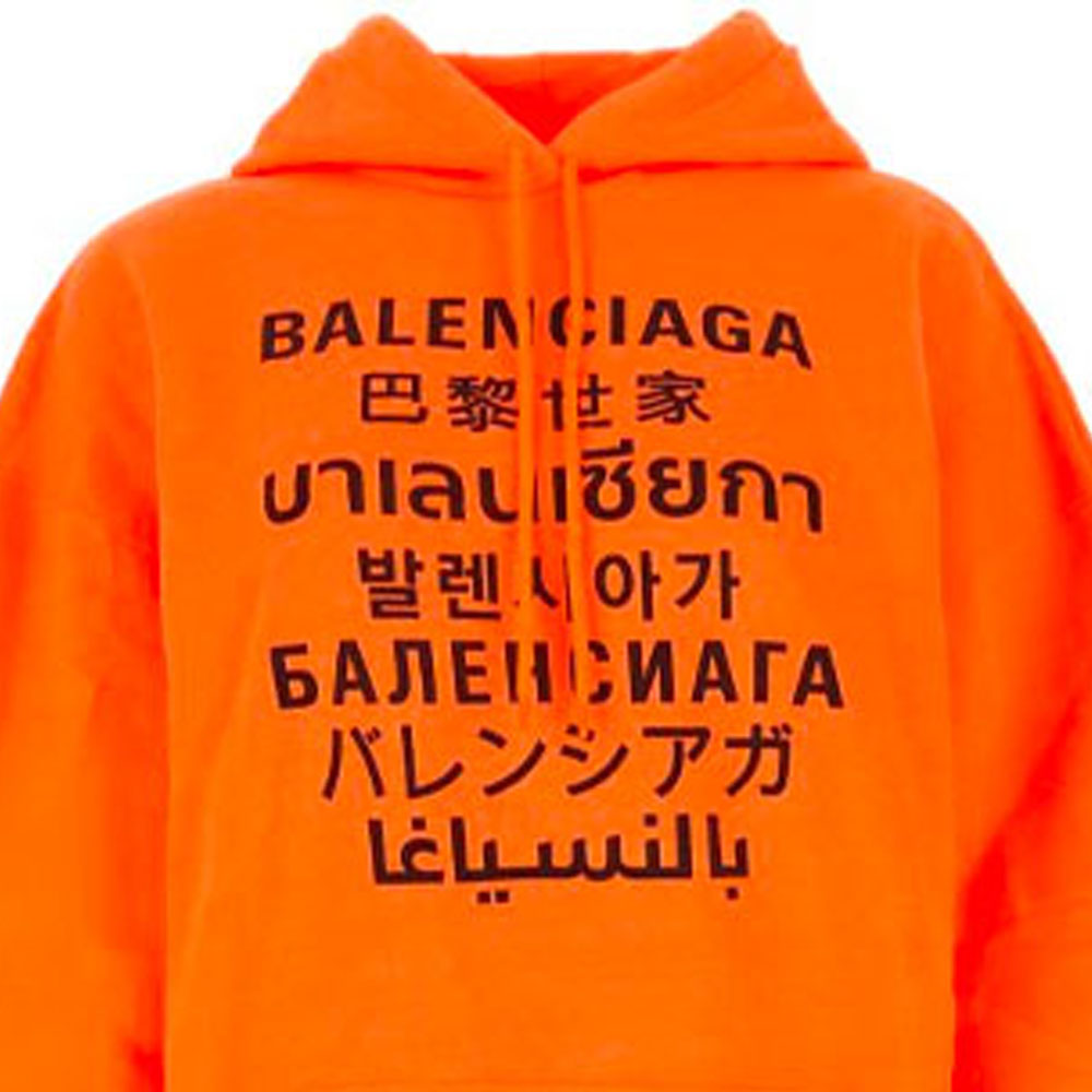 (Women) Balenciaga Neon Orange Letter Print Hoodie 578135TJVI67513 圖 6
