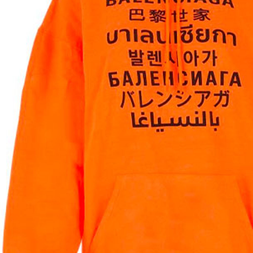 (Women) Balenciaga Neon Orange Letter Print Hoodie 578135TJVI67513 圖 7