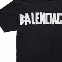 Shop (W) Balenciaga 新款膠帶標誌印花破壞風T恤 黑色 739784TQVQ81073