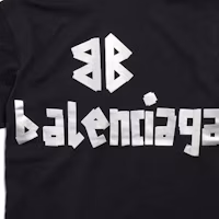 Details for (W) Balenciaga 新款膠帶標誌印花破壞風T恤 黑色 739784TQVQ81073