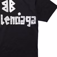 Sizing (W) Balenciaga 新款膠帶標誌印花破壞風T恤 黑色 739784TQVQ81073
