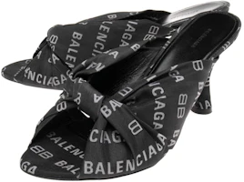 Order (W) Balenciaga Tumit Tinggi Hujung Terbuka 'Butterfly Knot Hitam' 623334W2BX01090