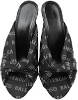 Lookbook (W) Balenciaga Tumit Tinggi Hujung Terbuka 'Butterfly Knot Hitam' 623334W2BX01090