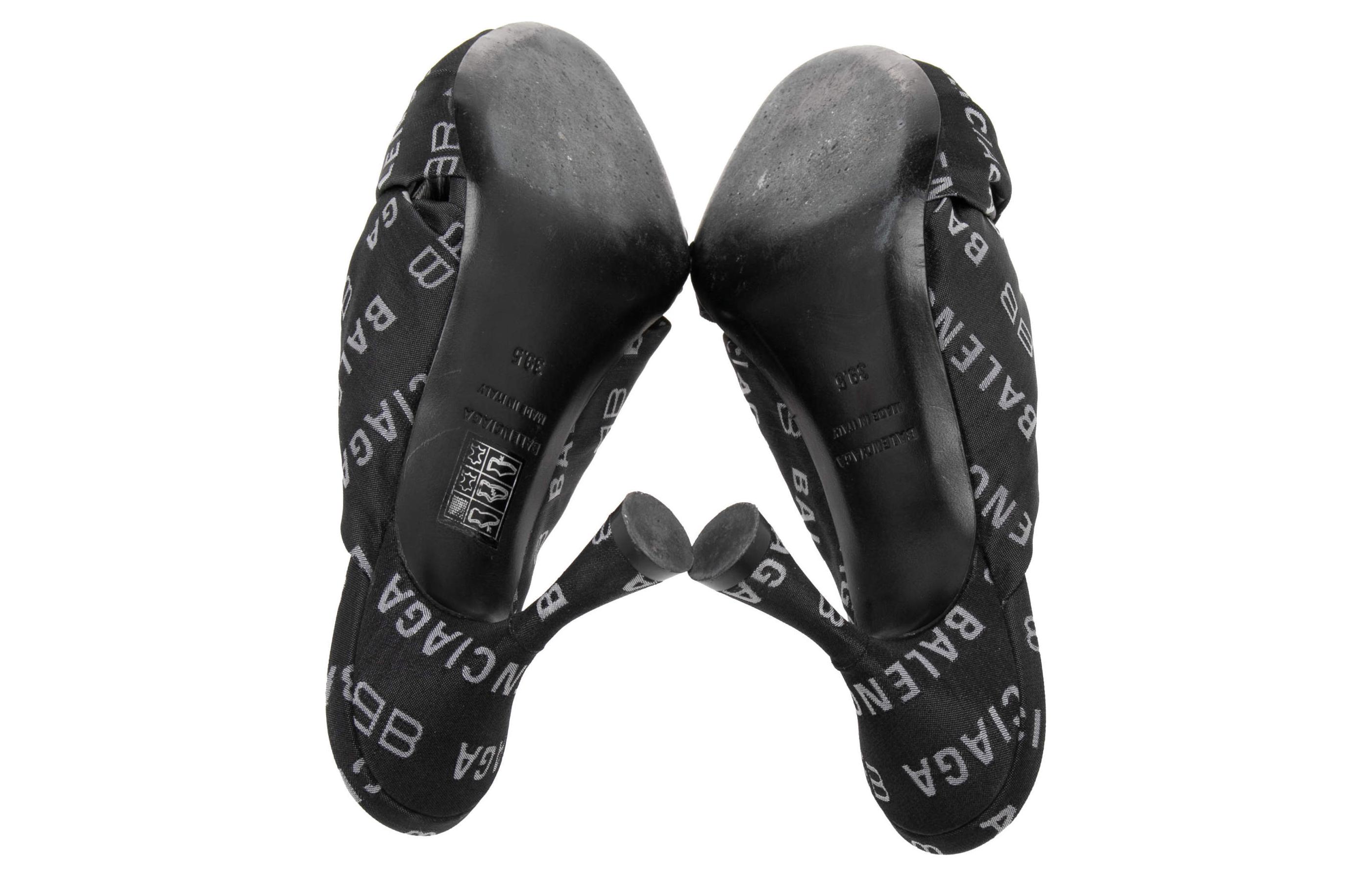 Purchase (W) Balenciaga Tumit Tinggi Hujung Terbuka 'Butterfly Knot Hitam' 623334W2BX01090