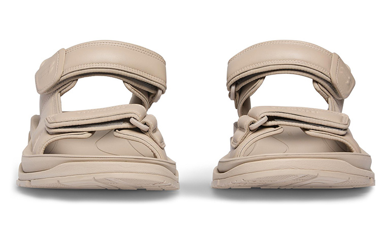 Shop (W) Balenciaga Offene Zehen Klettverschluss-Strandsandale ''Beige'' 738612W2CDA2000