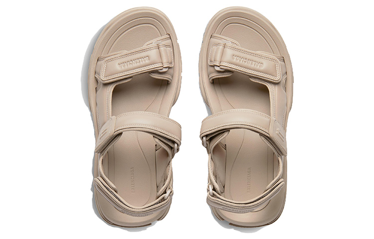 Purchase (W) Balenciaga Offene Zehen Klettverschluss-Strandsandale ''Beige'' 738612W2CDA2000